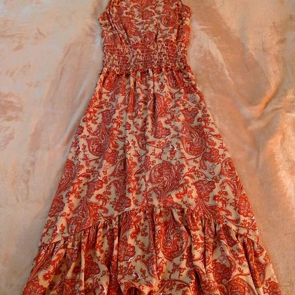 Express Size XXS Printed Paisley Midi Halter Dress - Picture 4 of 10